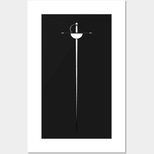 White Cup Rapier Sword Posters and Art